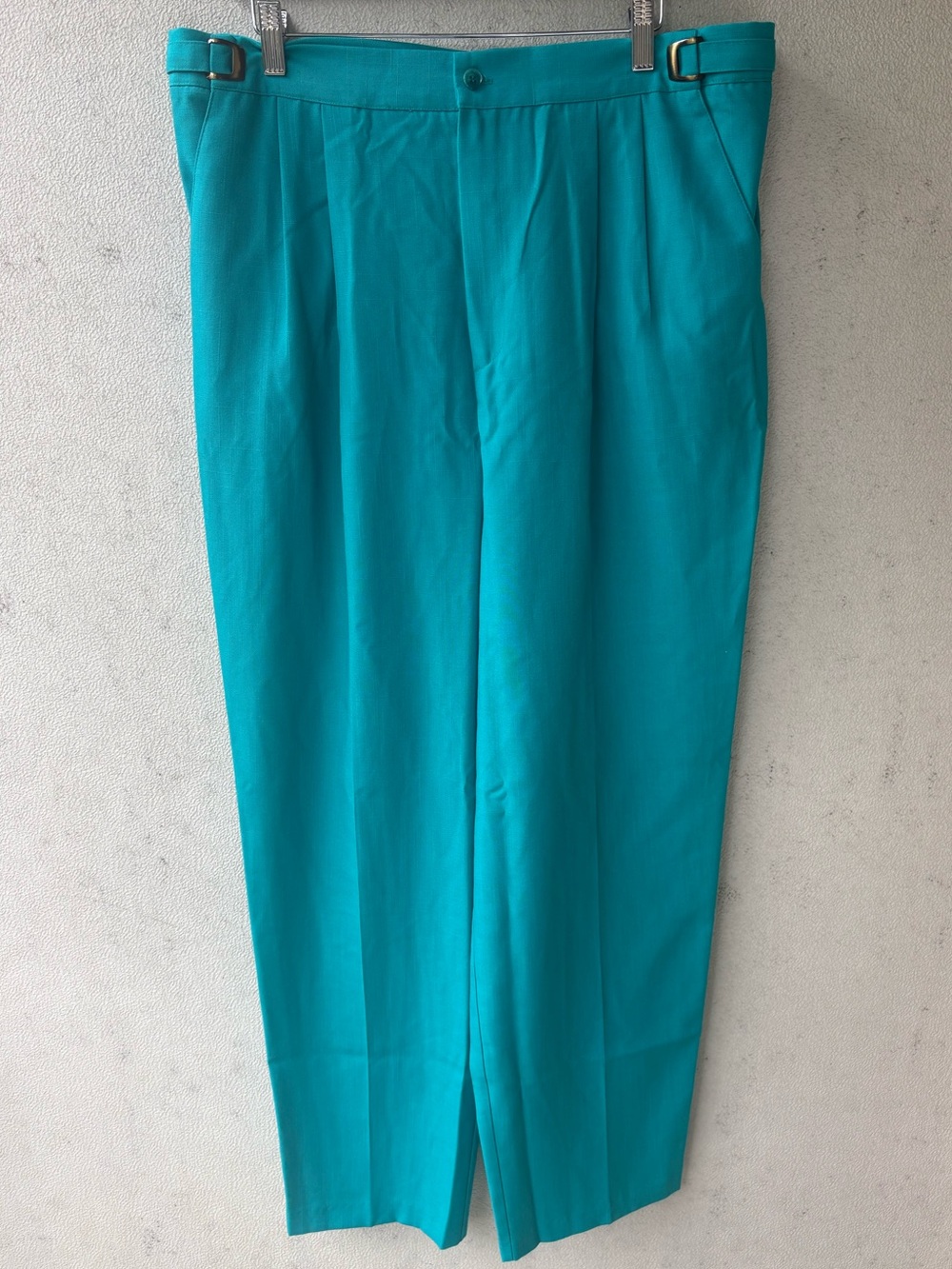NWOT Vintage Cerville Turquoise Pleated High Waist Trousers Pants Sz 16